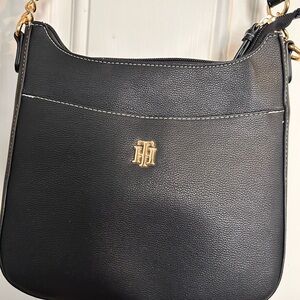 Tommy Hilfiger Black Crossbody Bag with Gold Accents